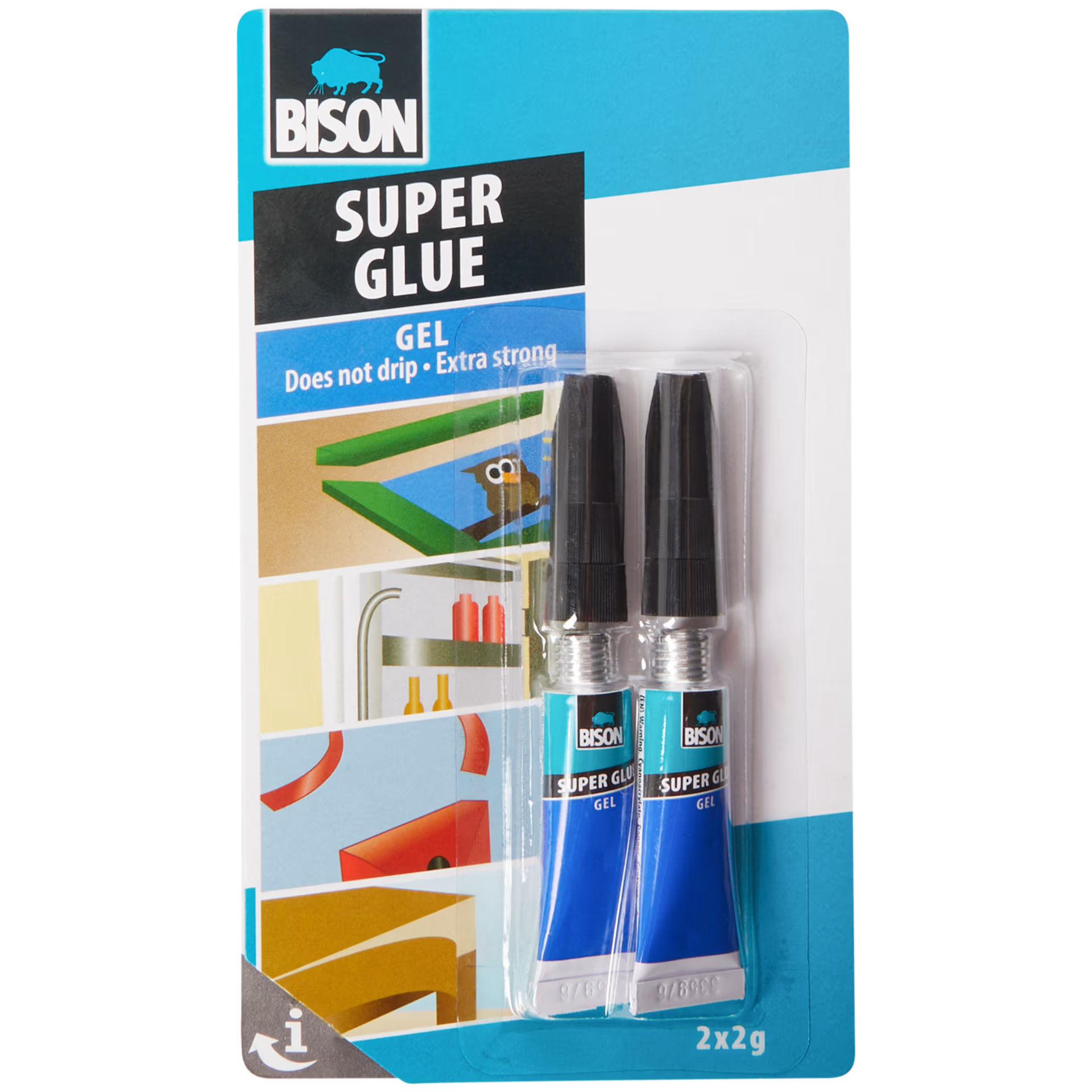 Bison Super Glue Gel 2x2g